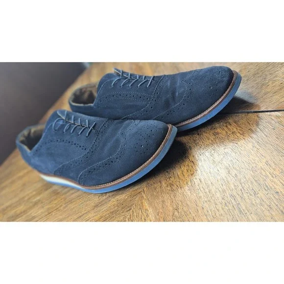 Vintage Polo Ralph Lauren Blue Suede Leather Oxford Casual  display picture 2